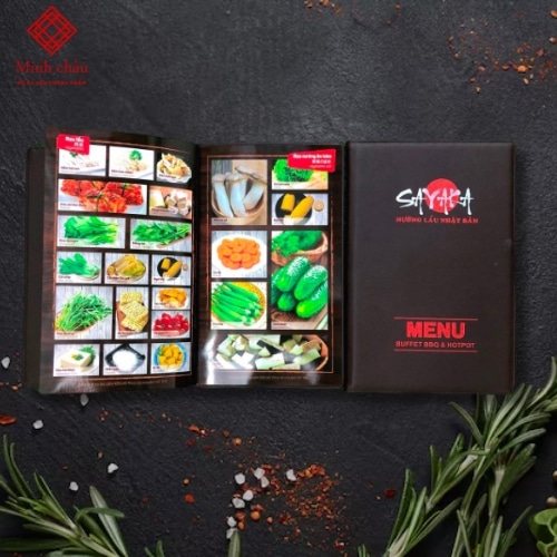 Menu bìa cứng, menu bìa da MD004