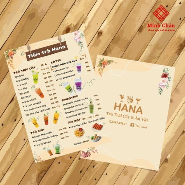 Thiết kế bìa menu trà sữa
