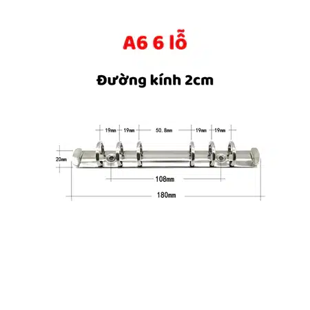 Còng A6 6 chấu lỗ 2cm