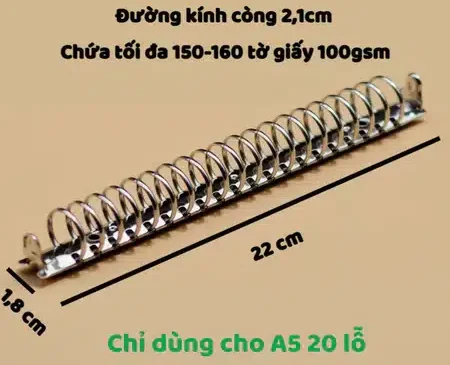 Còng A5 20 chấu lỗ 2cm
